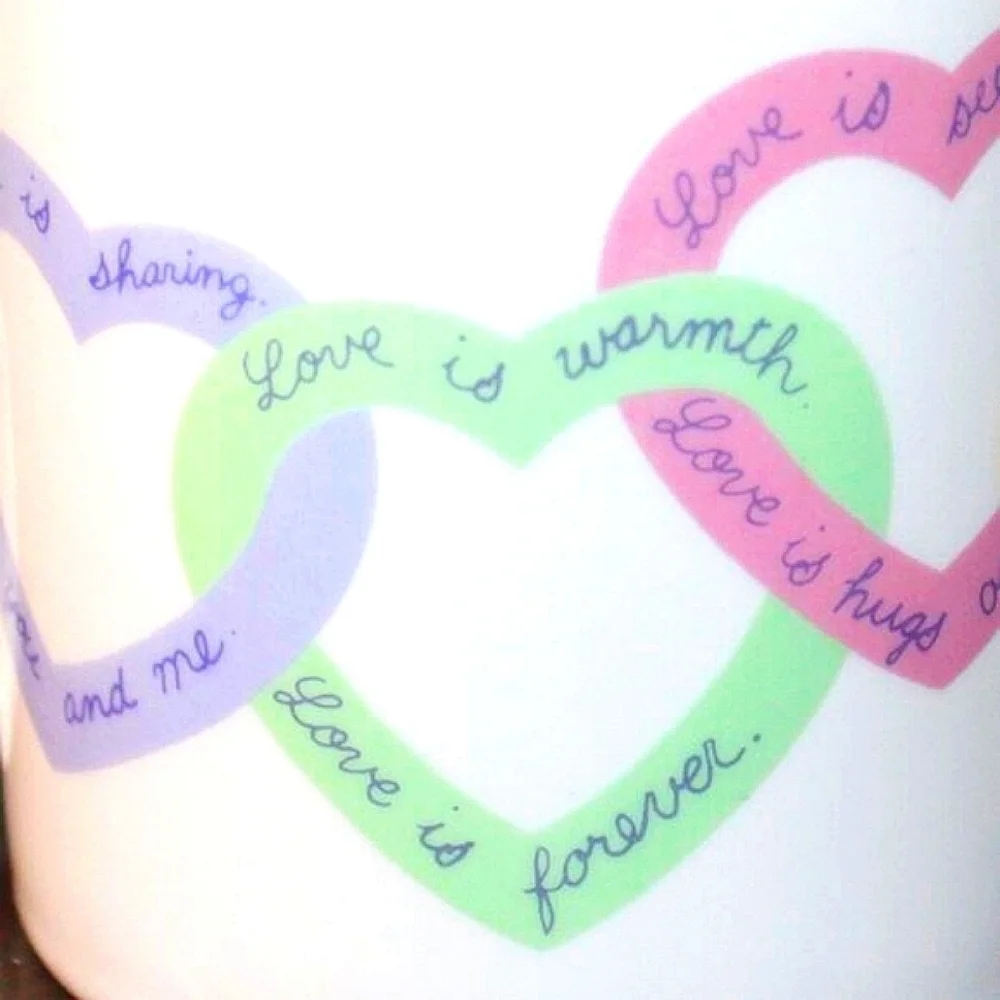 Vintage Avon “Love Is...” Heart Handle Mug | Romantic Pastel Coffee Cup | Mother